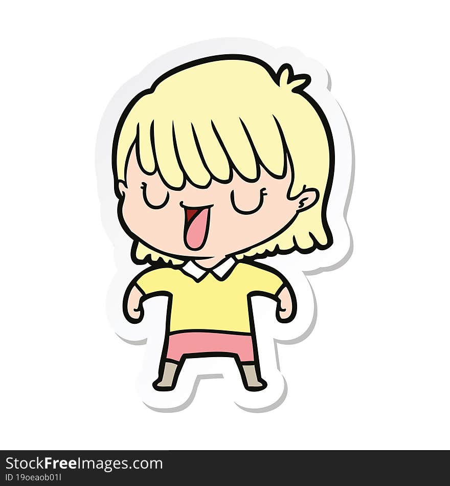 sticker of a cartoon woman