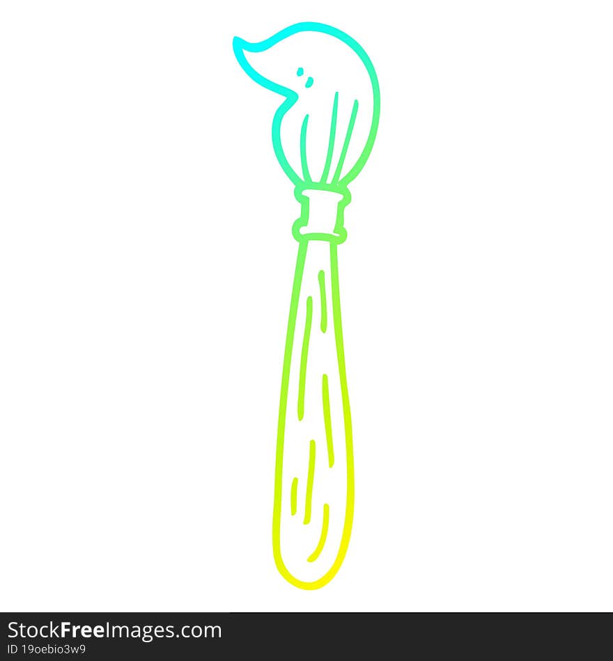 cold gradient line drawing cartoon paint brush