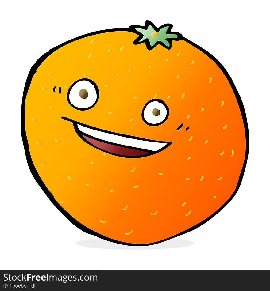 happy cartoon orange