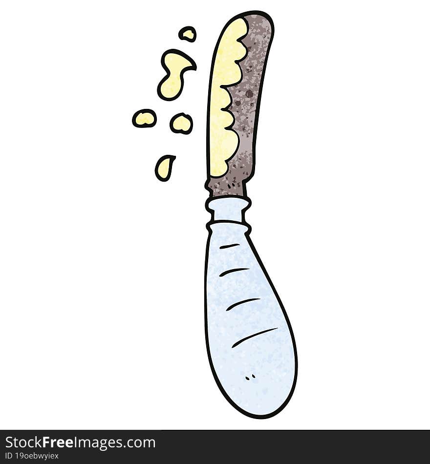 cartoon doodle butter knife