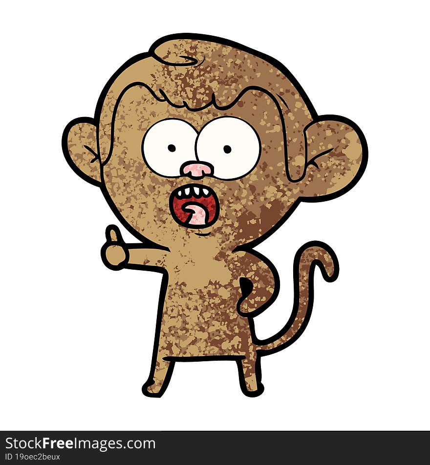 cartoon shocked monkey. cartoon shocked monkey