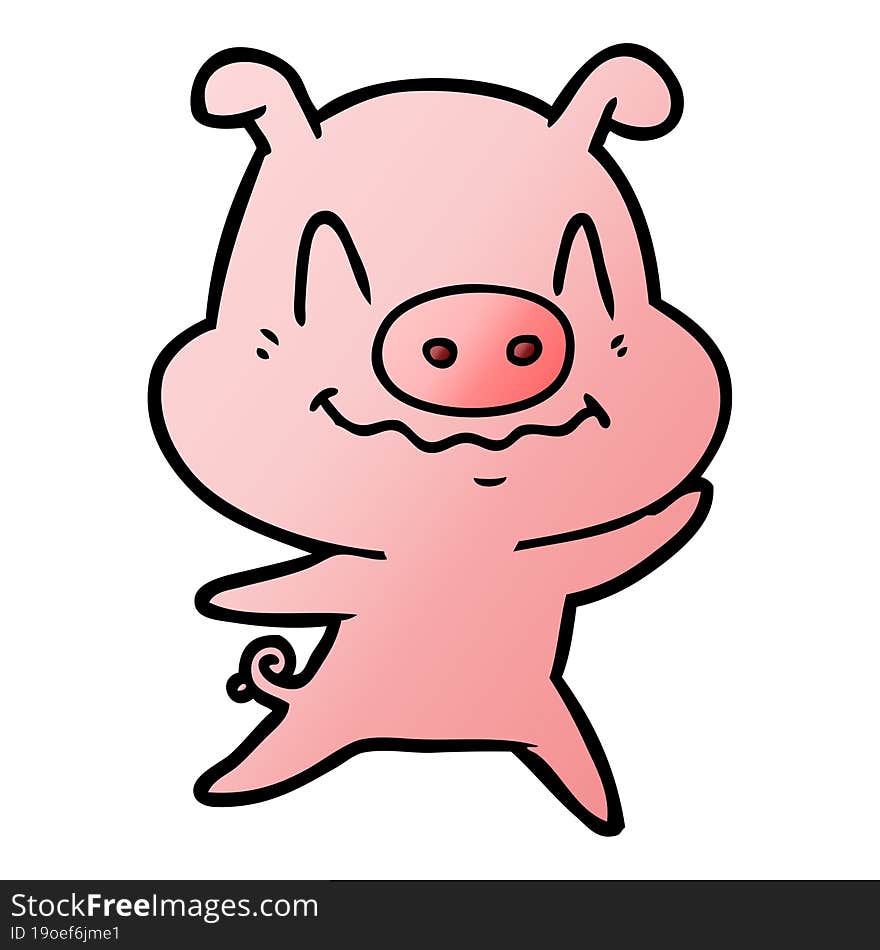 nervous cartoon pig. nervous cartoon pig