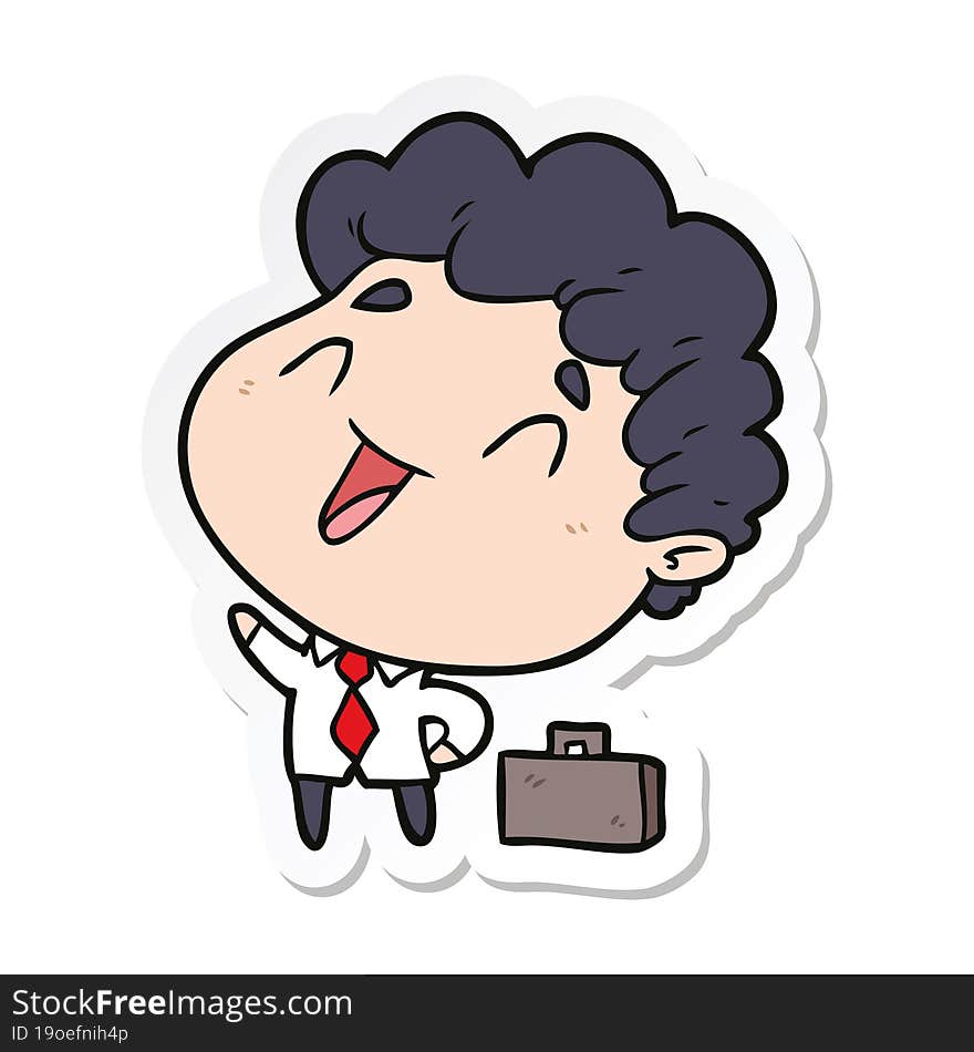 sticker of a cartoon businessman