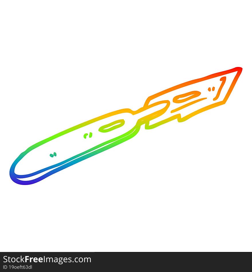 rainbow gradient line drawing cartoon surgeon blade