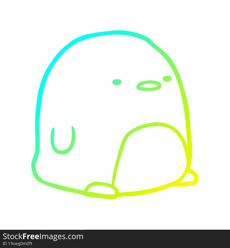 cold gradient line drawing cute penguin