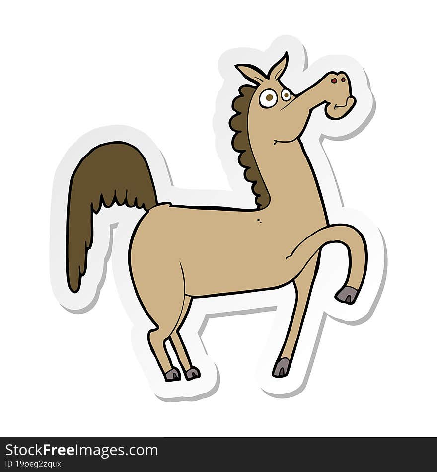 sticker of a funny cartoon horse