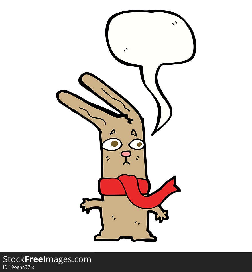 cartoon rabbit with speech bubble