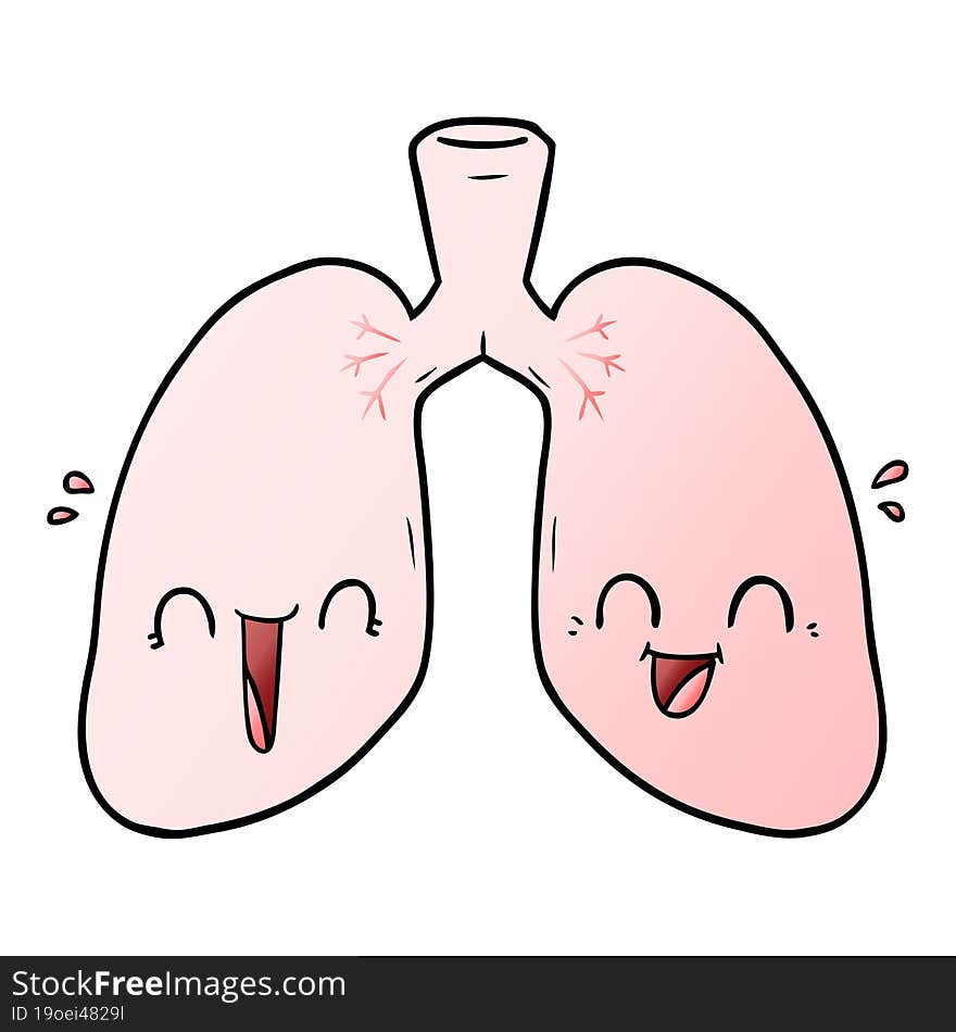 cartoon happy lungs. cartoon happy lungs