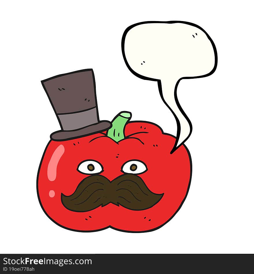 freehand drawn speech bubble cartoon posh tomato