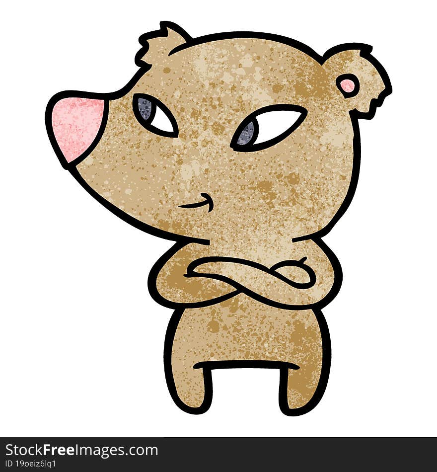 cute cartoon bear with crossed arms. cute cartoon bear with crossed arms