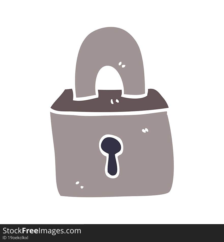 cartoon doodle padlock