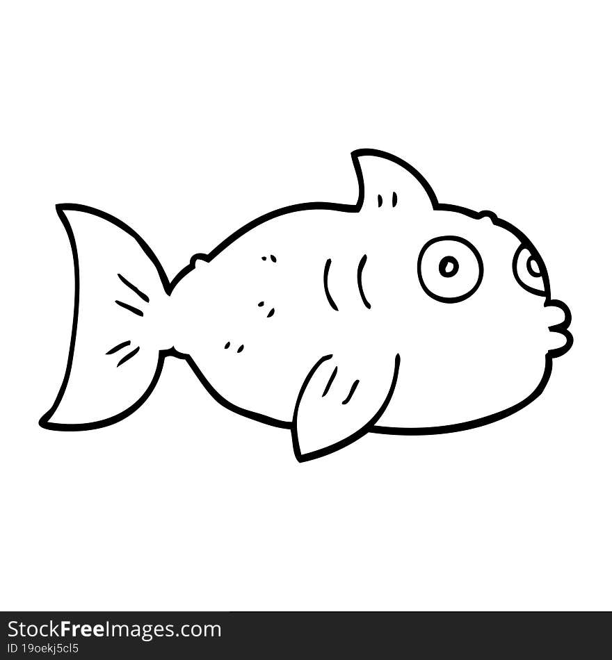 Line Drawing Cartoon Fish