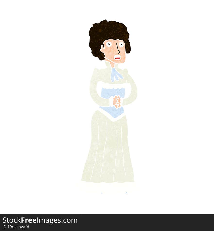 Cartoon Shocked Victorian Woman