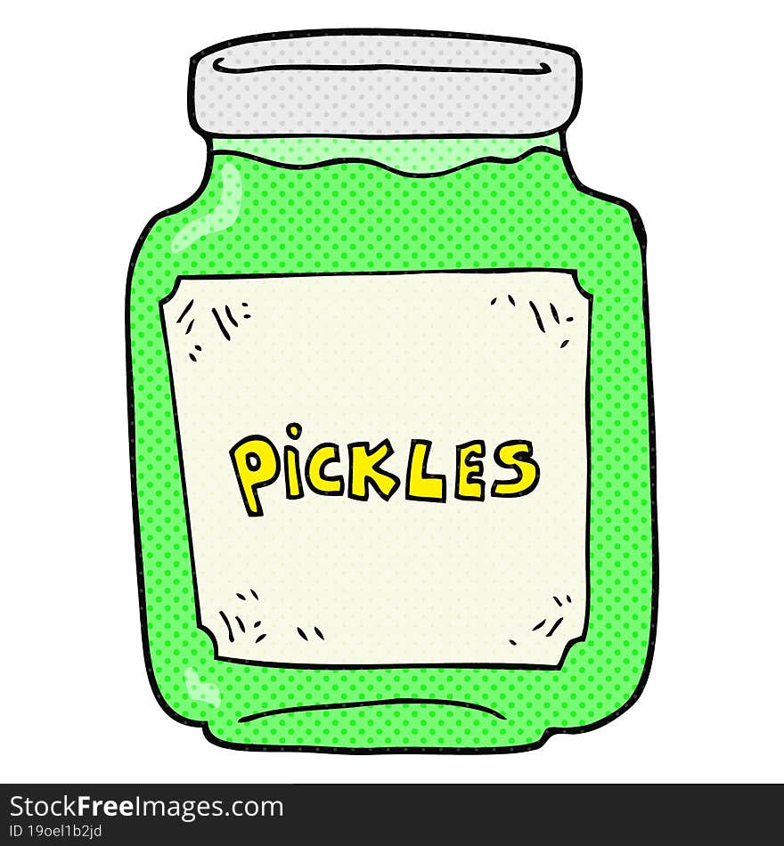 freehand drawn cartoon pickle jar