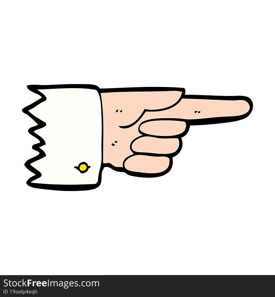 cartoon pointing hand symbol