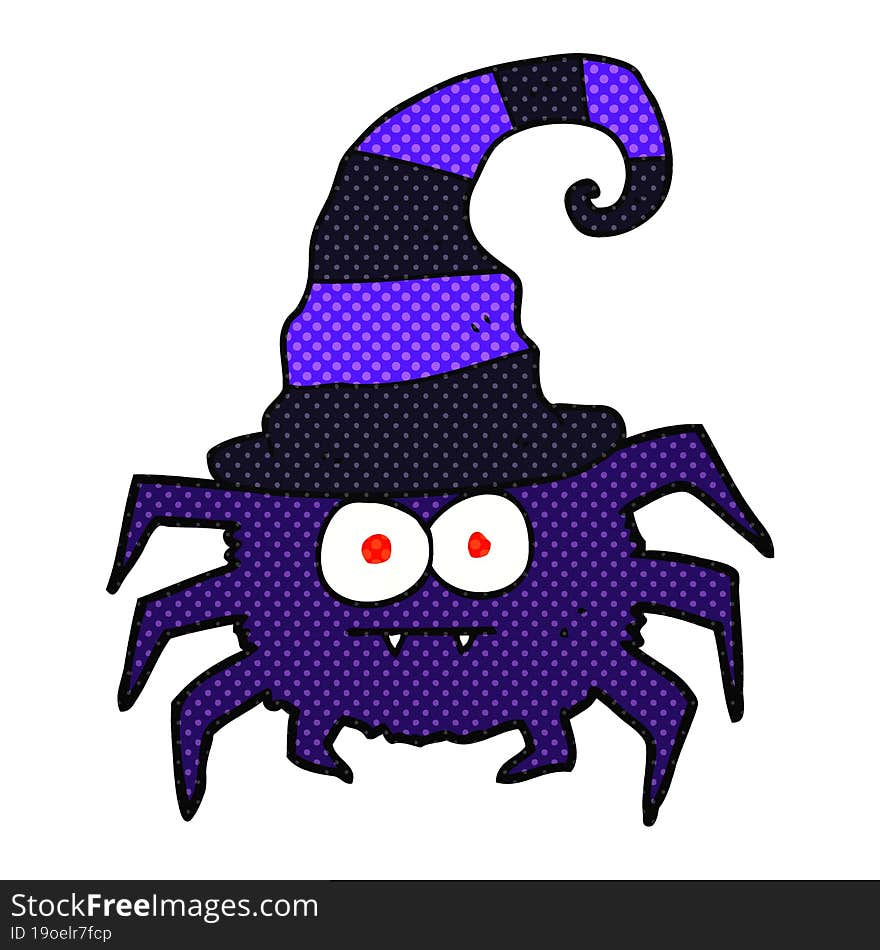 freehand drawn cartoon halloween spider