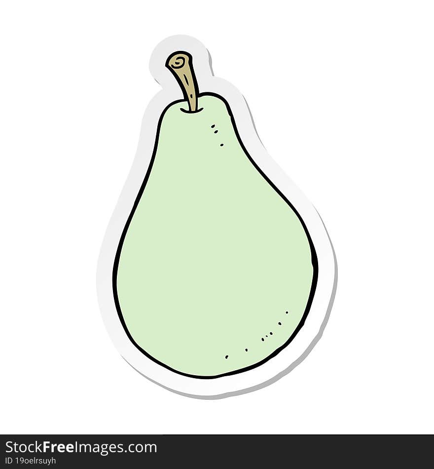 sticker of a cartoon pear