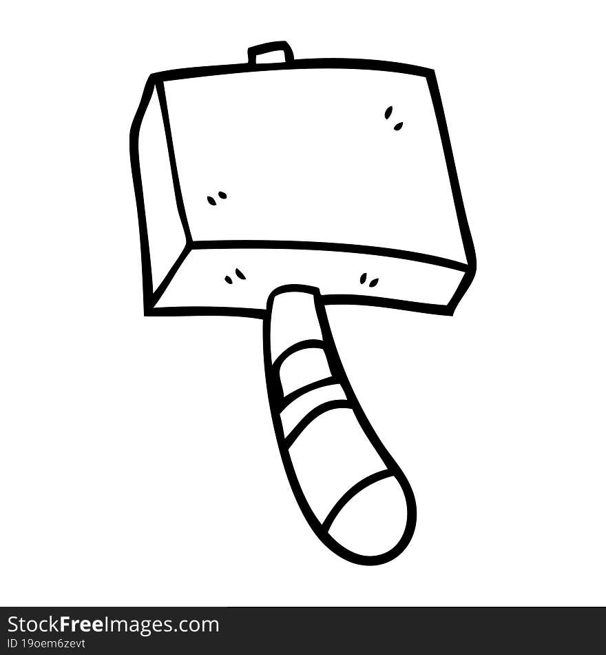 line drawing cartoon wood hammer