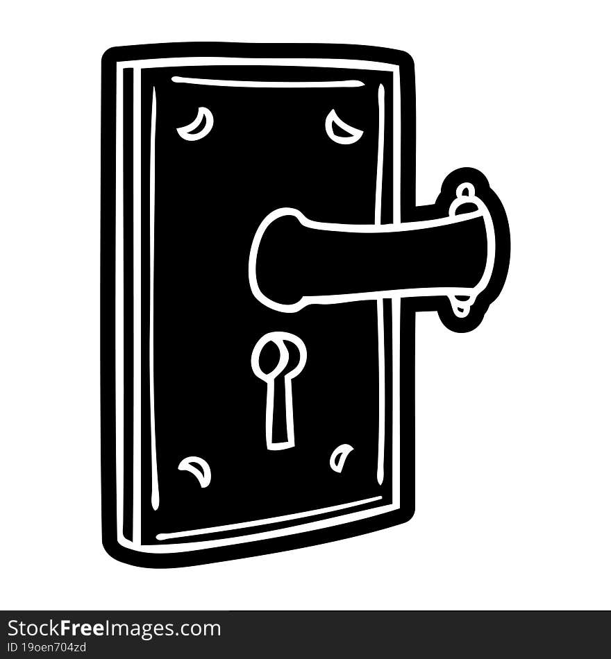 cartoon icon of a door handle. cartoon icon of a door handle