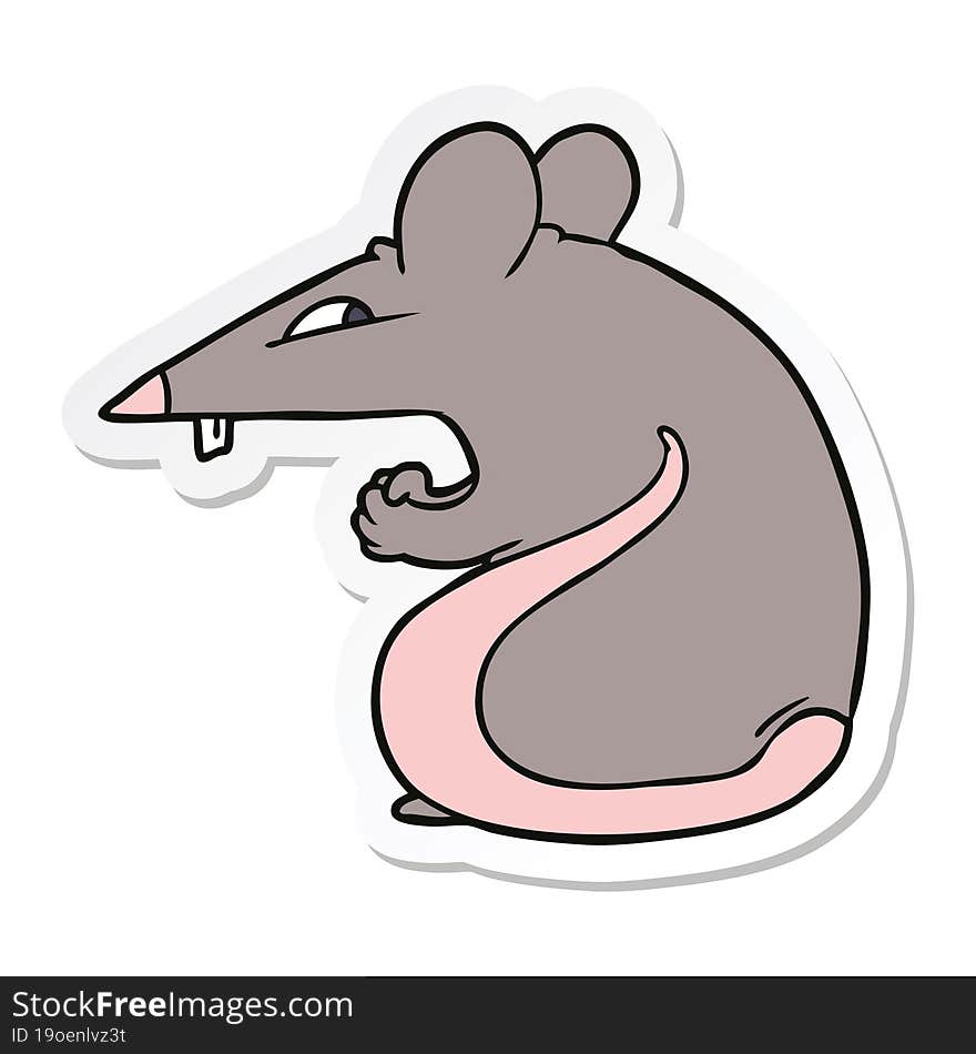 Sticker Of A Sly Cartoon Rat