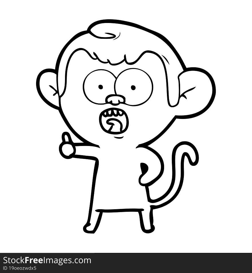 cartoon shocked monkey. cartoon shocked monkey