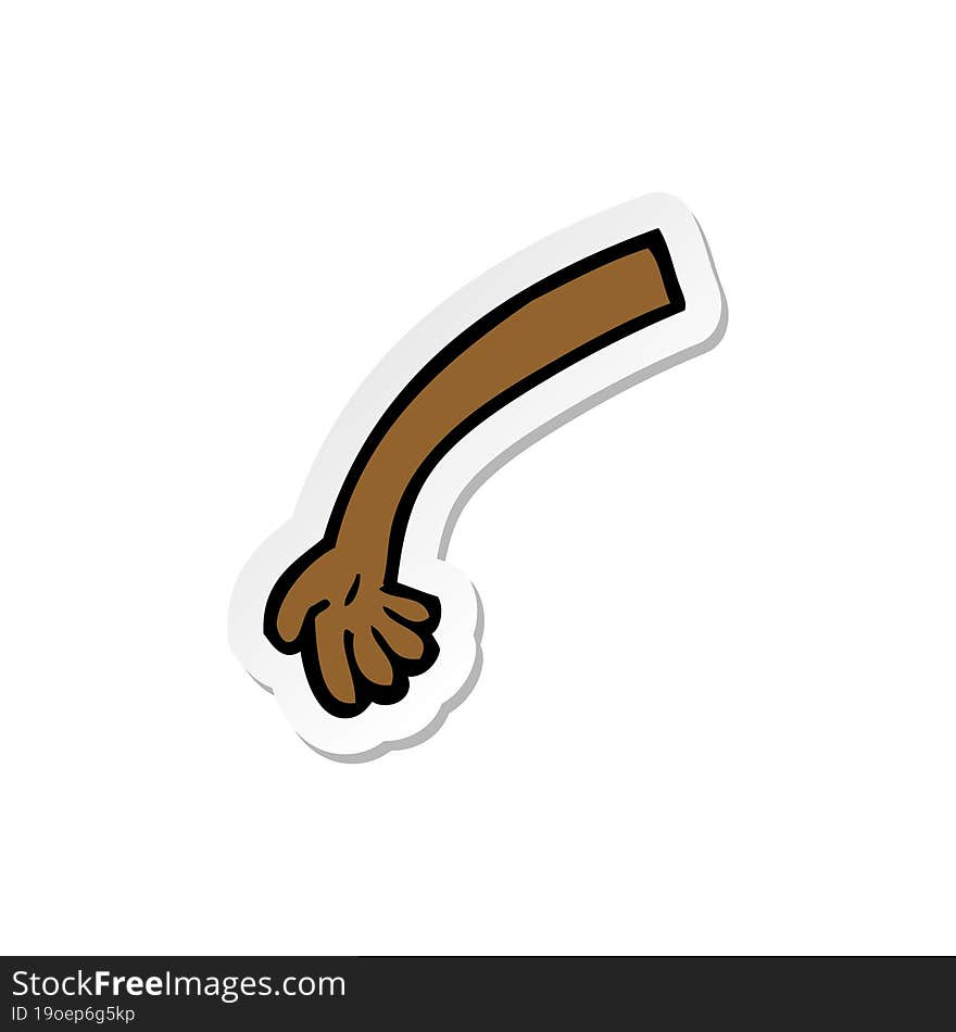 sticker of a cartoon arm