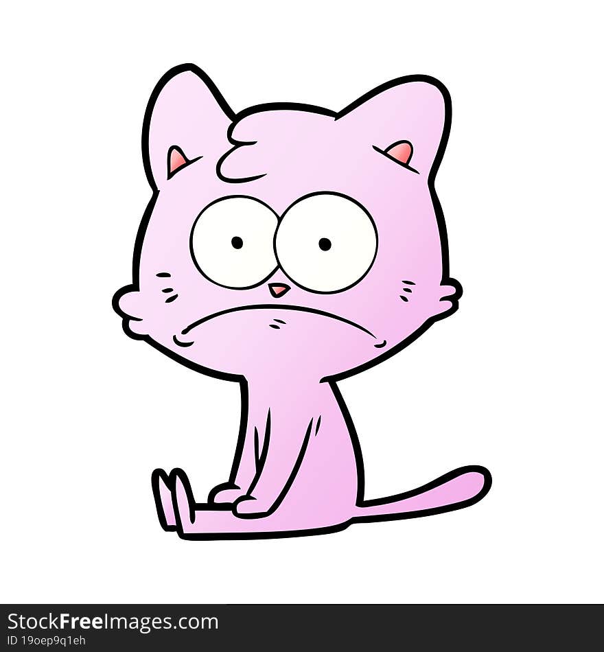 cartoon nervous cat. cartoon nervous cat