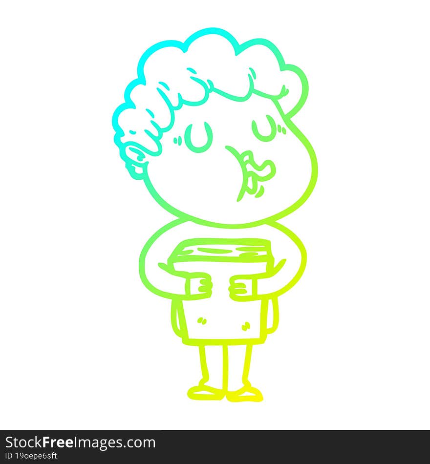 cold gradient line drawing cartoon man singing