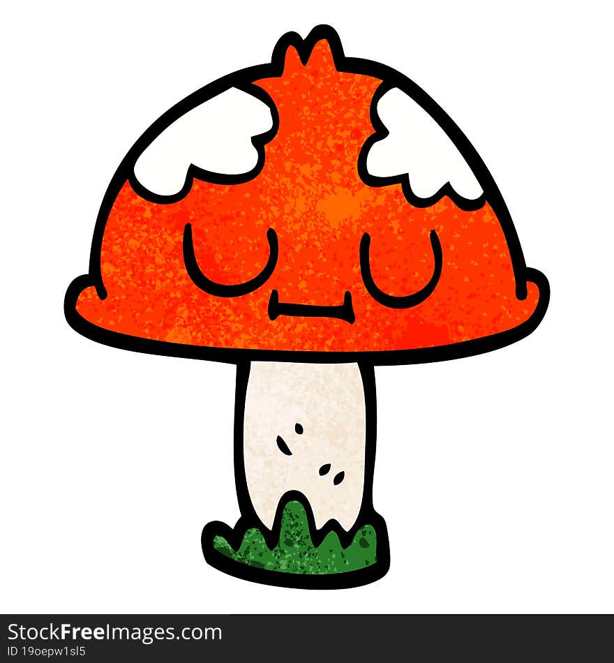 cartoon doodle poisonous toadstool