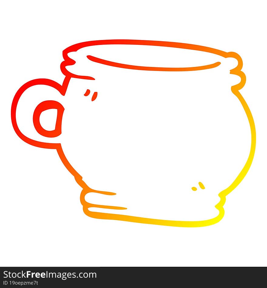 Warm Gradient Line Drawing Cartoon Cup