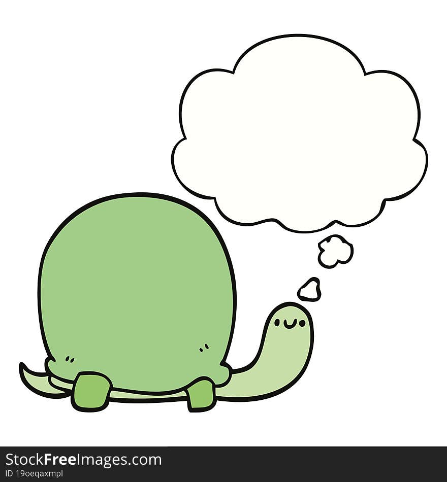 cute cartoon tortoise and thought bubble