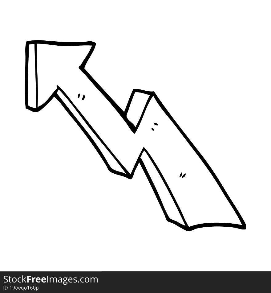 Line Drawing Cartoon Rising Arrow