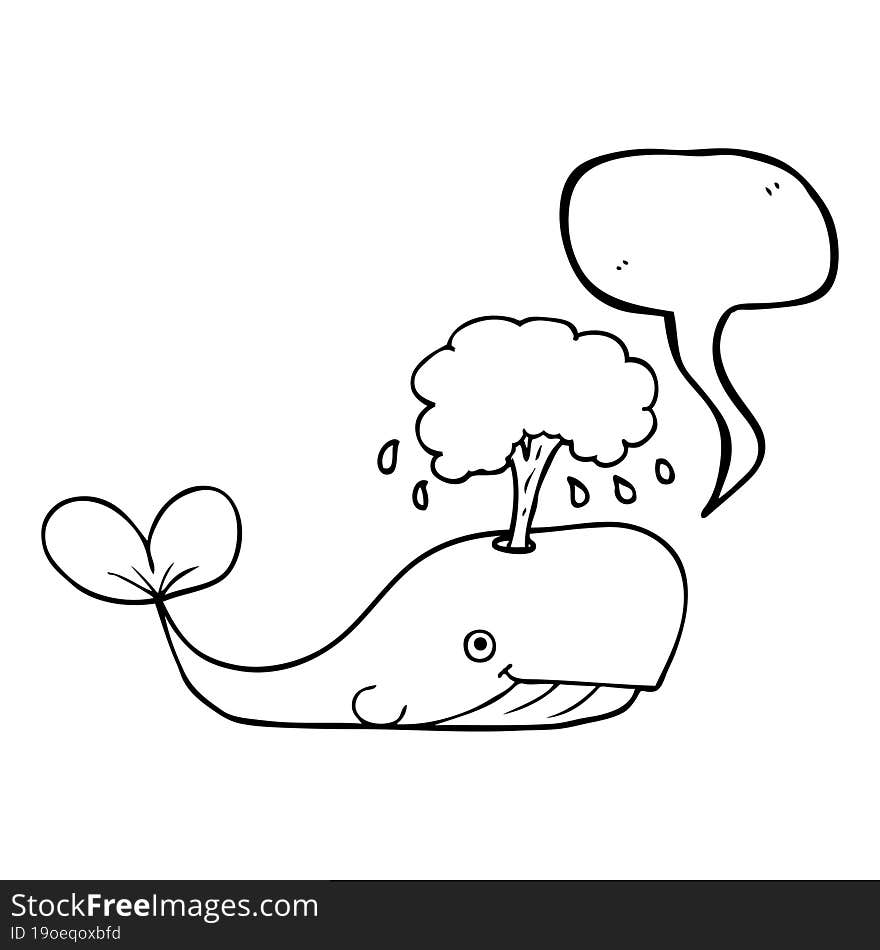 speech bubble cartoon whale spouting water