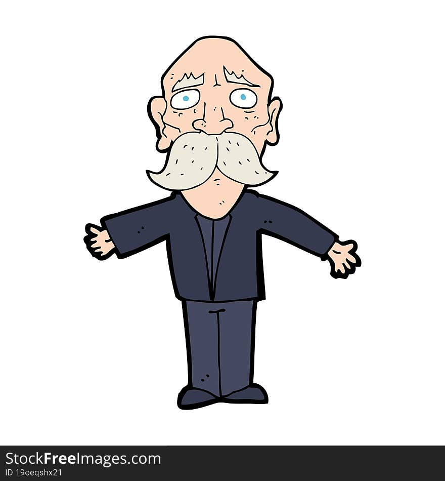 Cartoon Disapointed Old Man