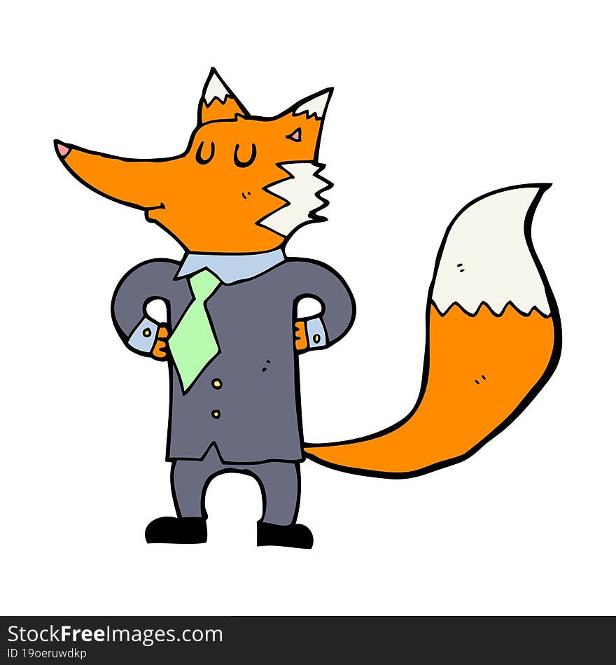 cartoon fox businessman