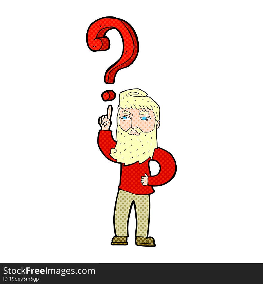 Cartoon Man With Question