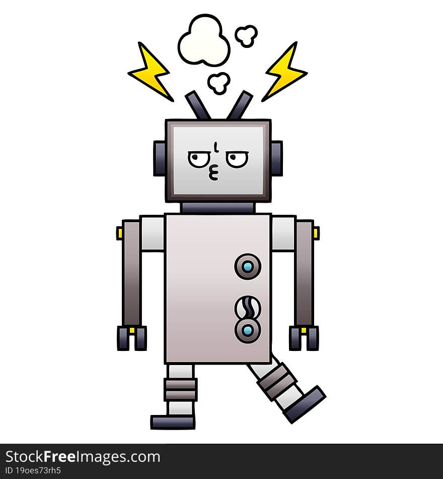 Gradient Shaded Cartoon Robot