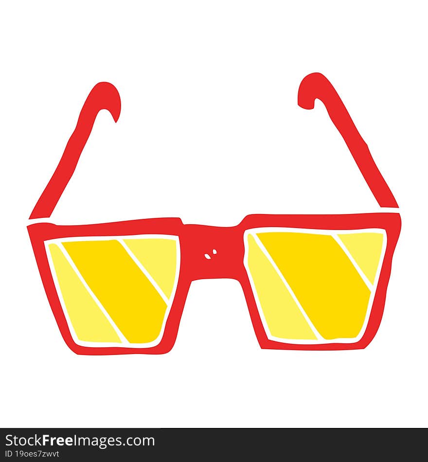 flat color style cartoon glasses