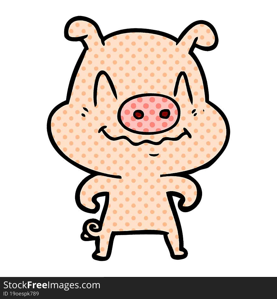 nervous cartoon pig. nervous cartoon pig