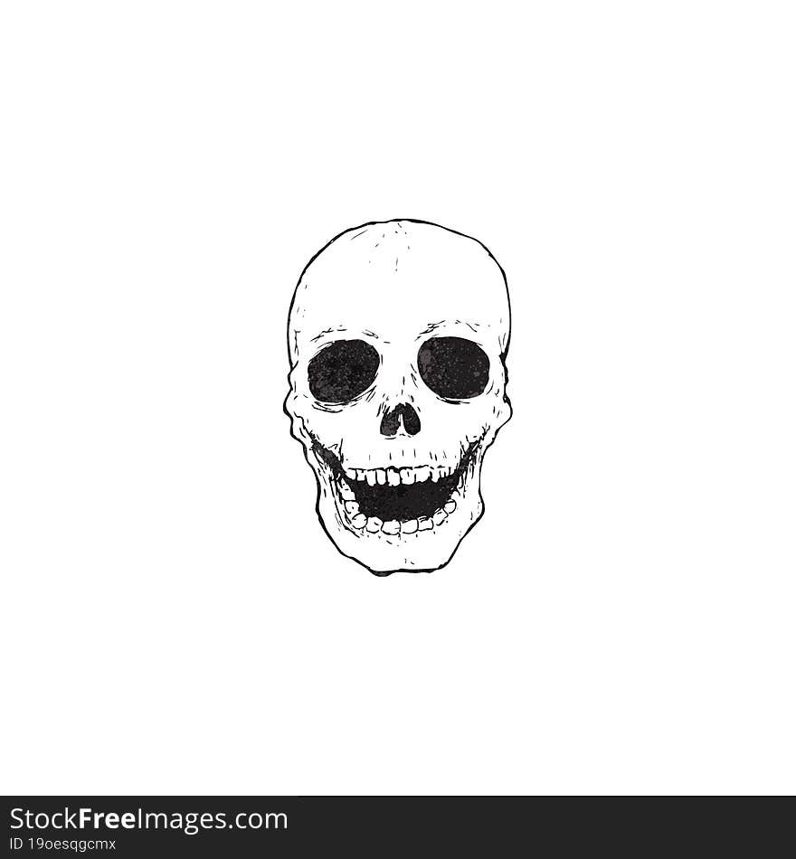 cartoon spooky skull drawing