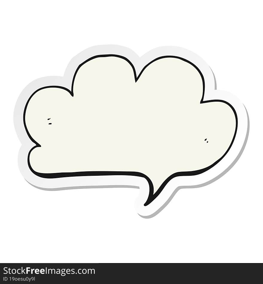 sticker of a cartoon cloud speech bubble