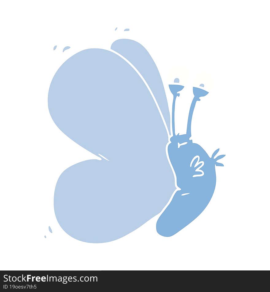 funny flat color style cartoon butterfly