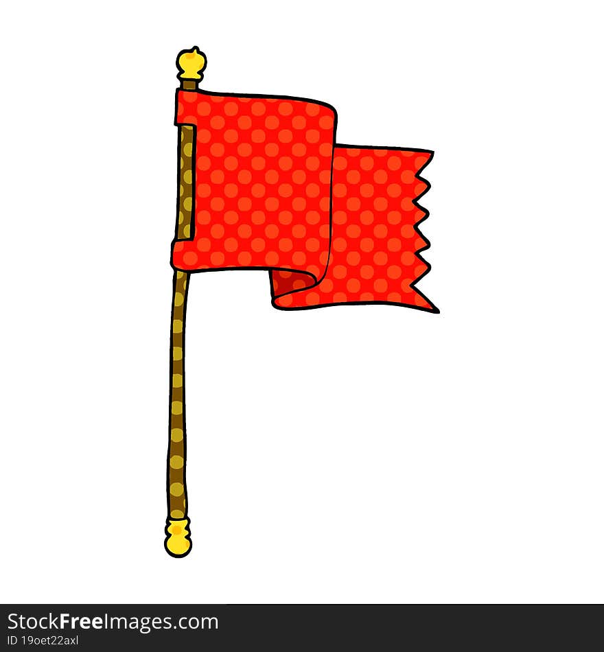 cartoon doodle waving flag