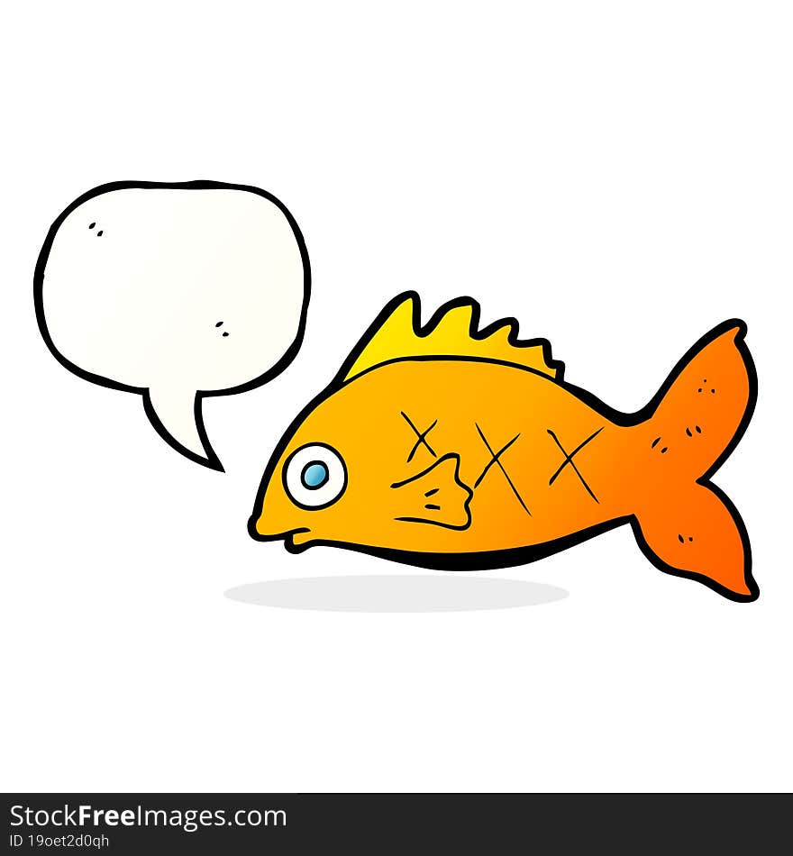 Cartoon Fish With Speech Bubble