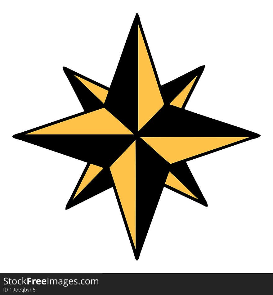 traditional tattoo of a star