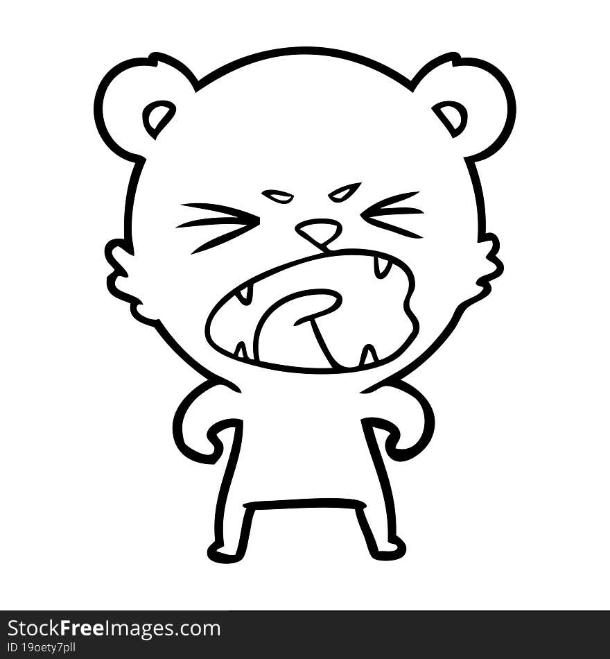 angry cartoon polar bear. angry cartoon polar bear