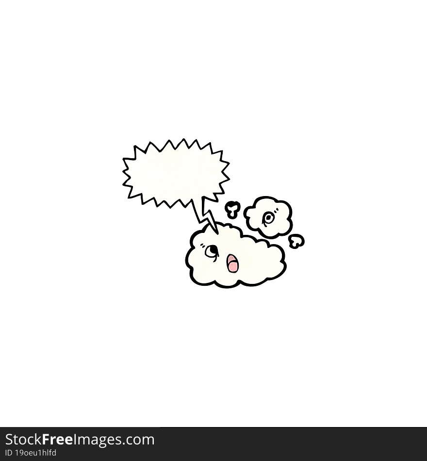 cartoon cloud with speech bubble