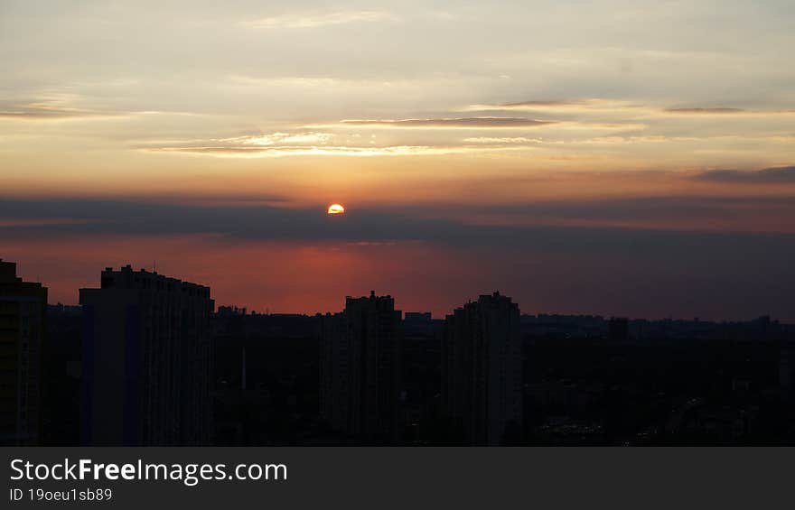 Ukraine Kyiv Beautiful Summer Sunset