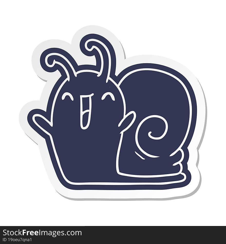 cartoon sticker kawaii happy cute snail