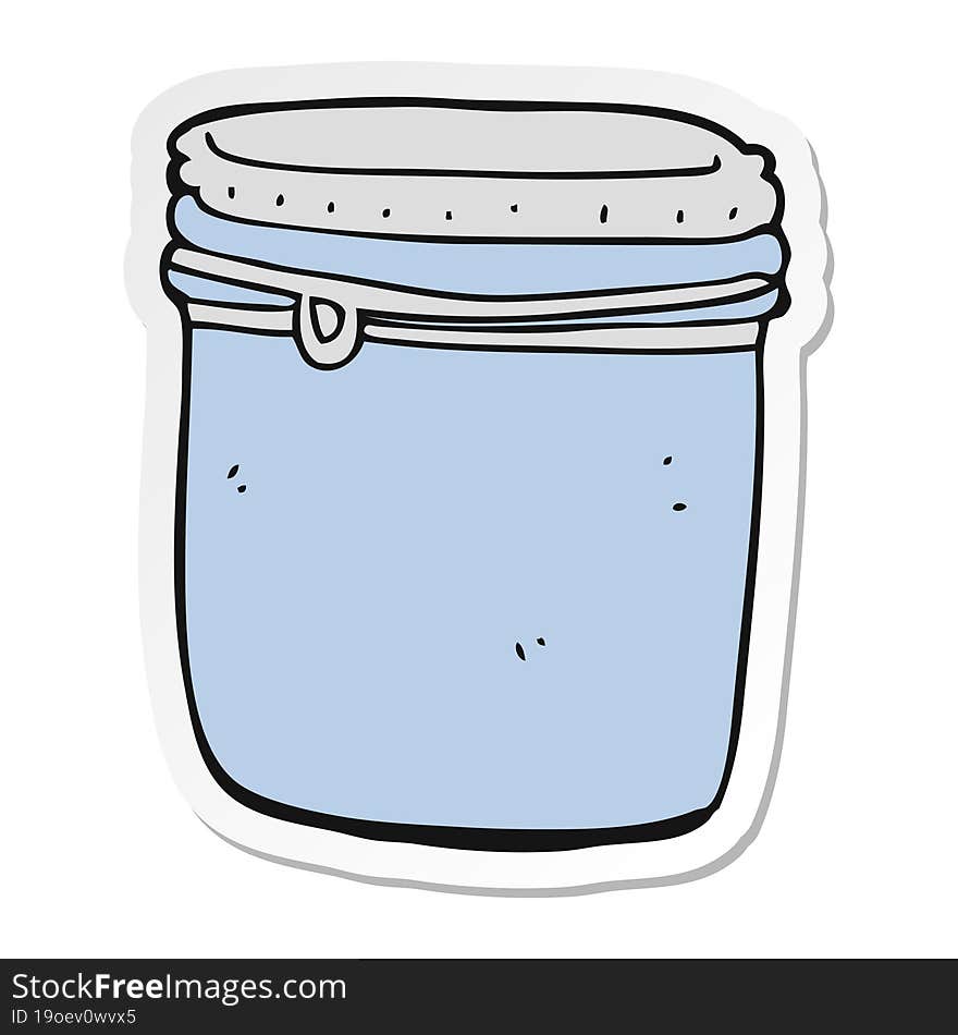 sticker of a cartoon jar